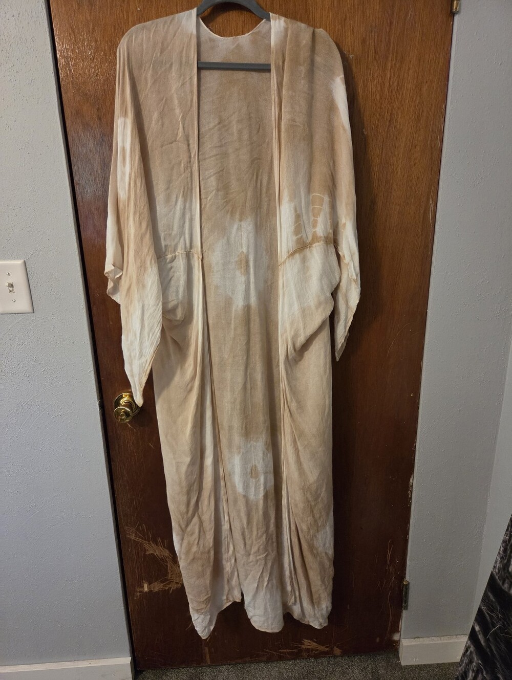 Free People Women's Kimono/Duster- Spell Bound Tye Dyed Beigh OS